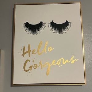 3 Framed posters, Gold lettering with a gold frame